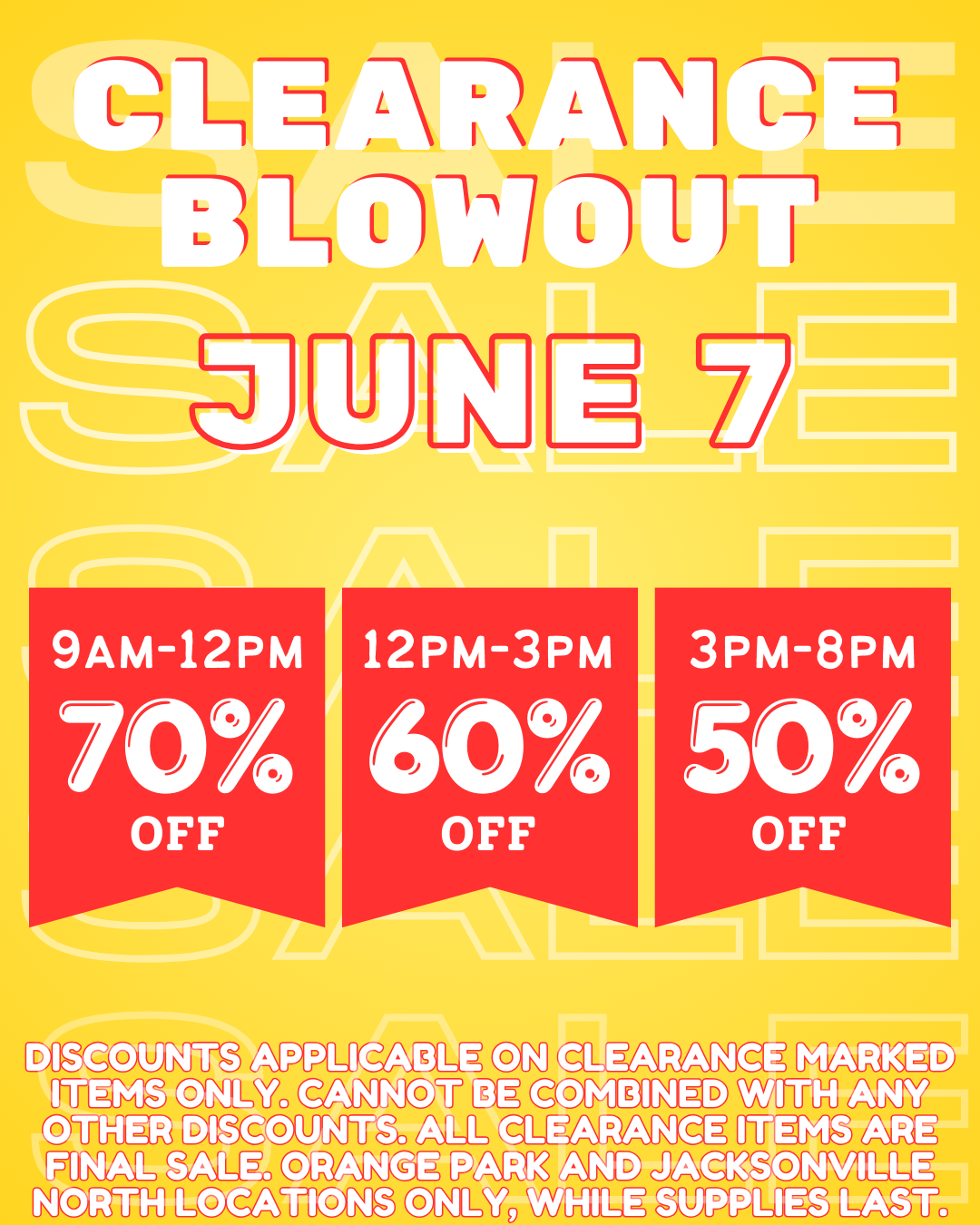 Clearance Blowout Sale